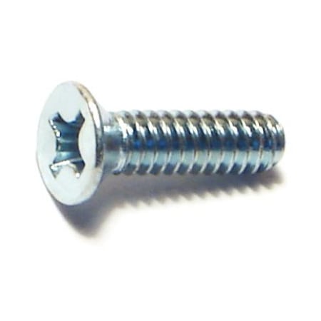 Midwest Fastener #6-32 x 1/2 in Phillips Flat Machine Screw, Zinc Plated Steel, 100 PK 07262